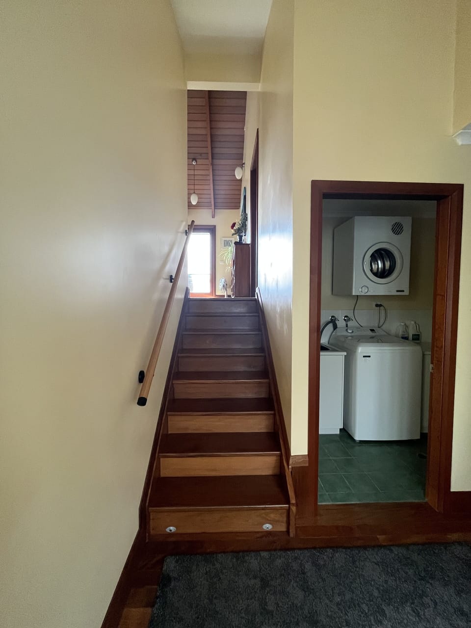 Stairs up to the living room
We have a baby gate that can be used at the top
