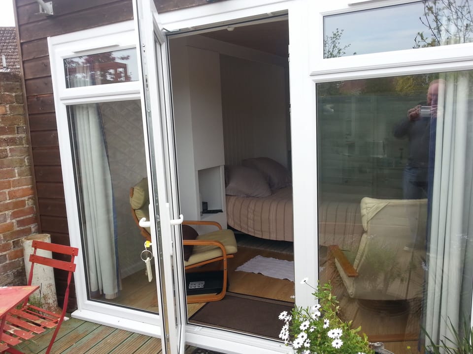 inside from the deck