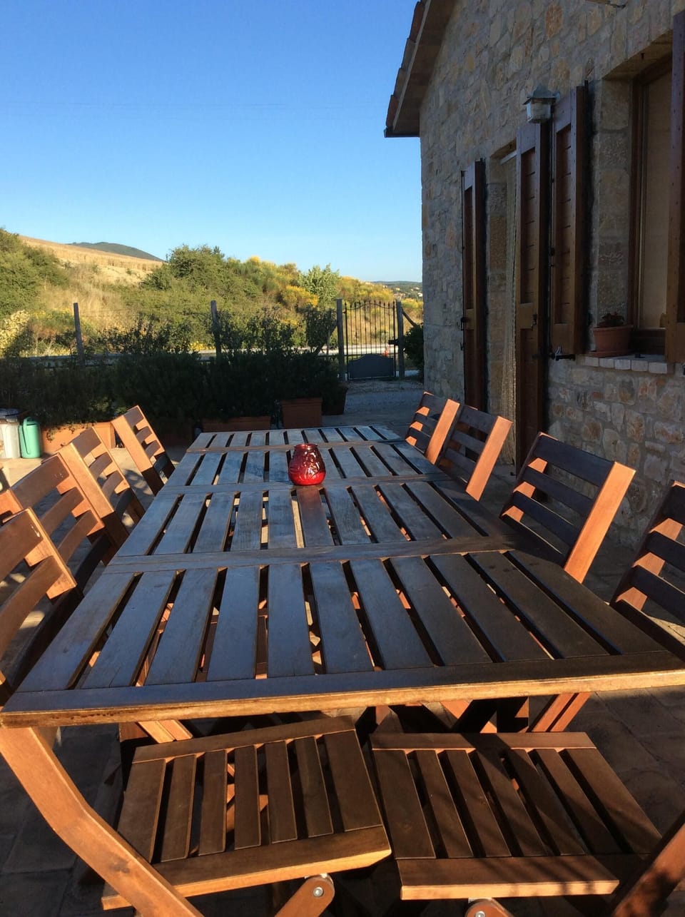 Outdoor dining area. 