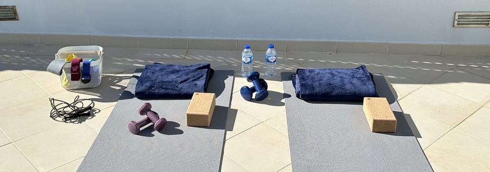 A selection of Yoga and Pilates equipment is provided for your enjoyment ...