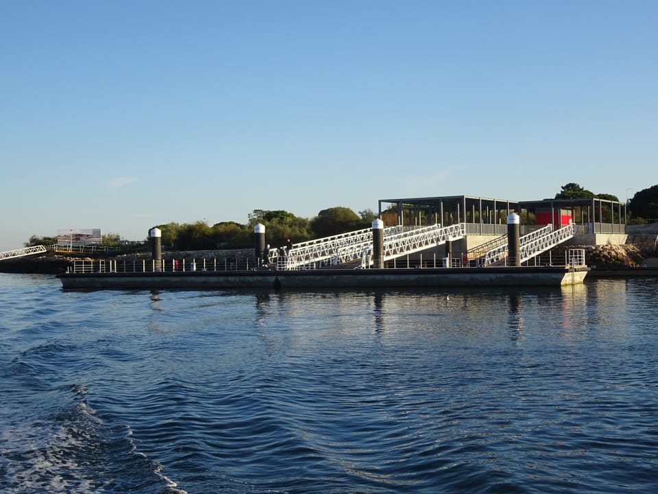 The new ferry terminal on the island