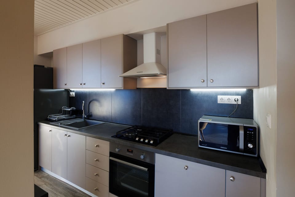 Fully equipped kitchen on the first floor next to the living room