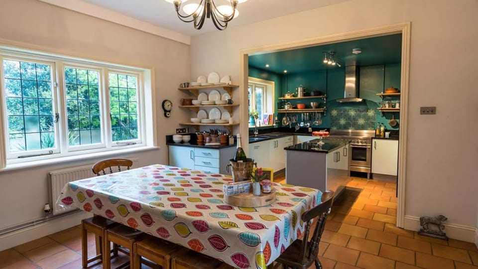 The kitchen is fully equipped for large groups