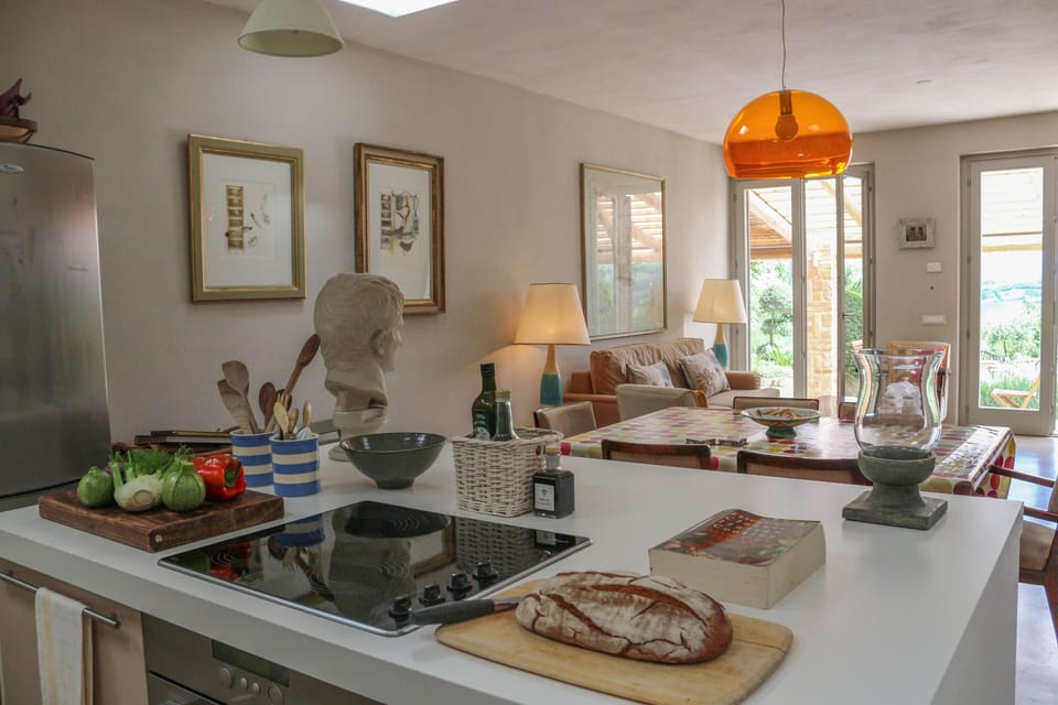 Beautifully decorated open plan living and kitchen room