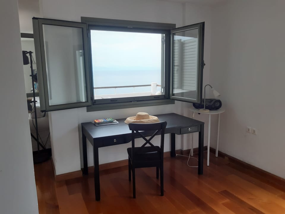 Work desk off the main living space
