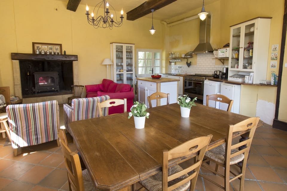With wood burning stove