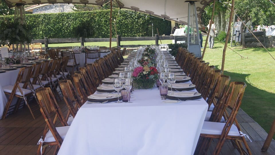 Outdoor banquet area
