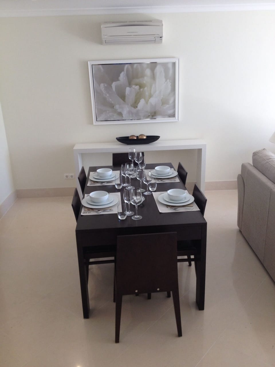Interior dining area for up to six people