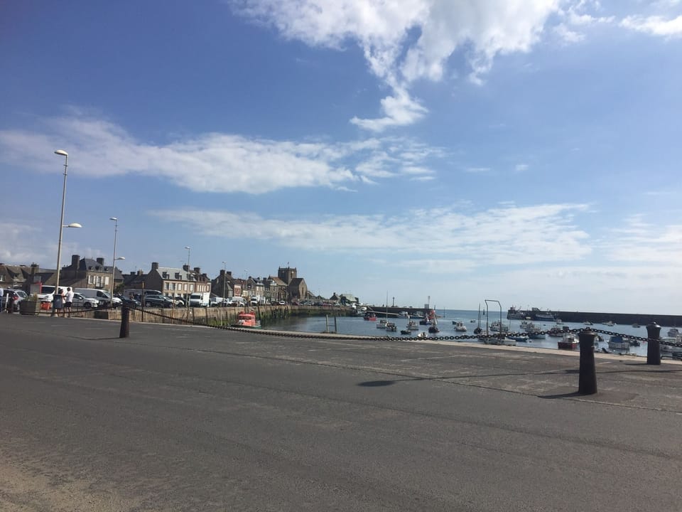 Relaxing at Geoland bar overlooking Barfleur harbour