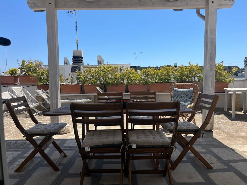 The first terrace is straight off the kitchen