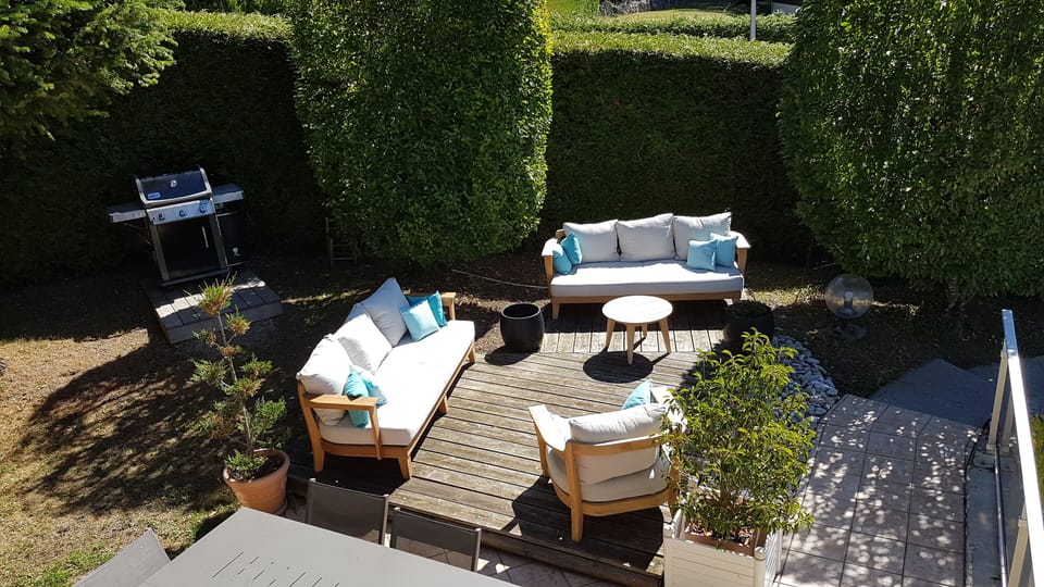 Upper garden terrace and BBQ