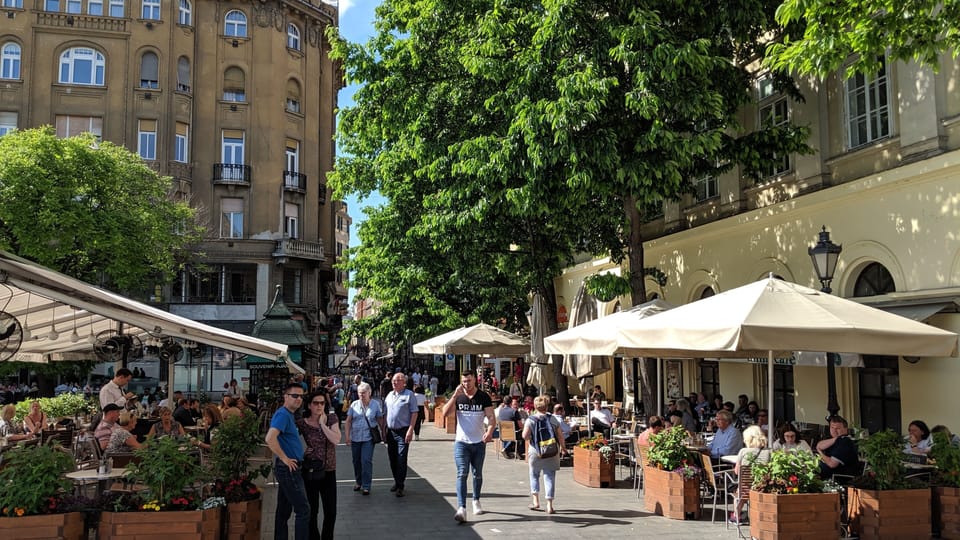 Fovam ter park and Vaci utca, the 'walking street'  1 minute from the apartment