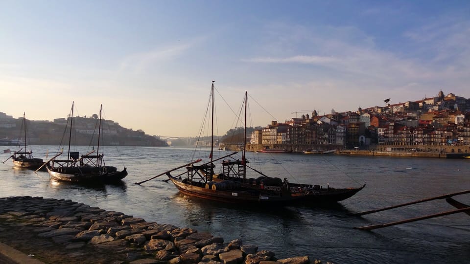 Douro River and city next to Oporto Wine cellars