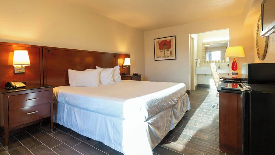 Room, 1 King Bed, Non Smoking, Refrigerator & Microwave | Individually furnished, desk, laptop workspace, blackout drapes