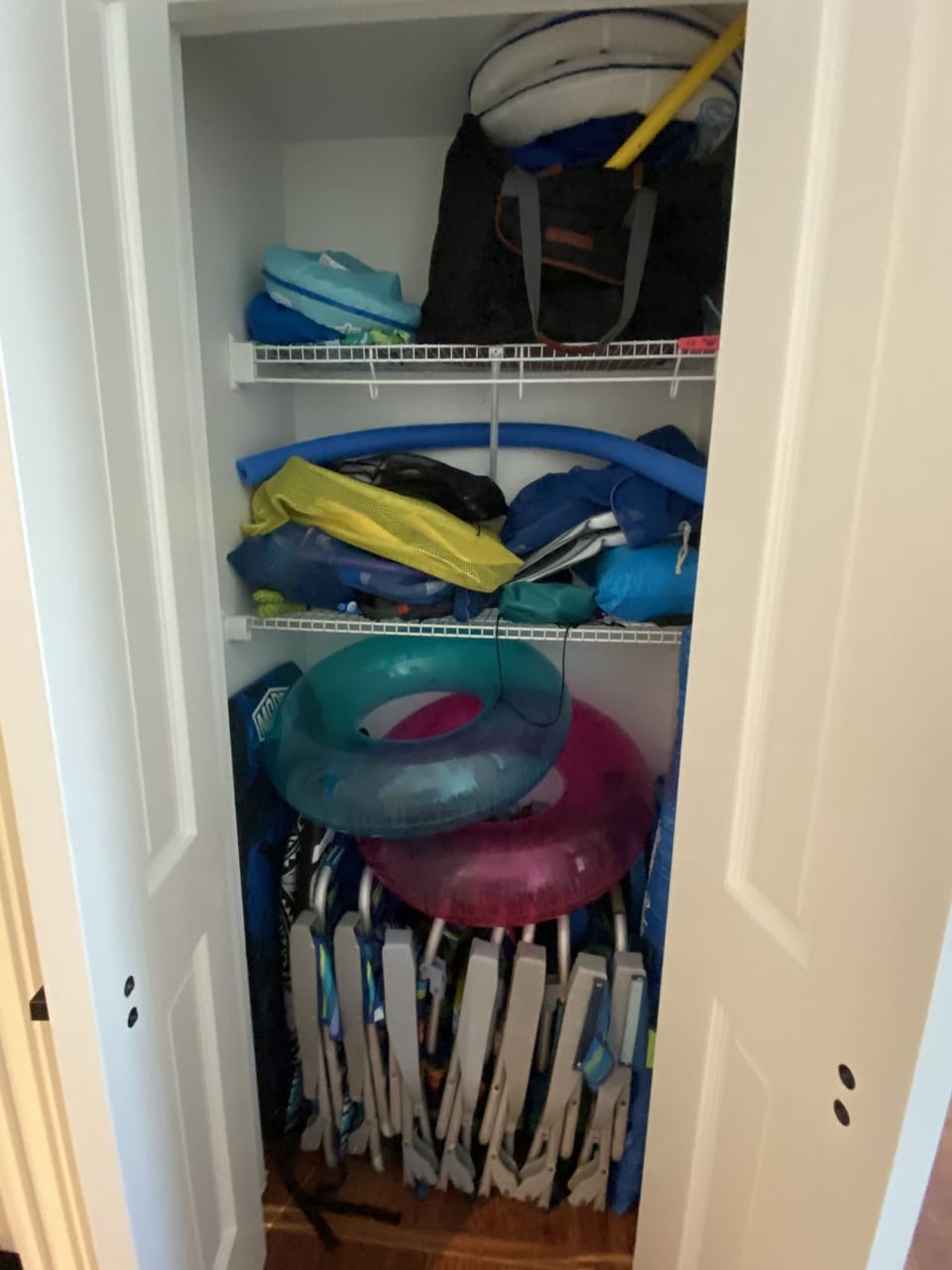 Beach chairs, snorkels, floats, sand toys etc. 