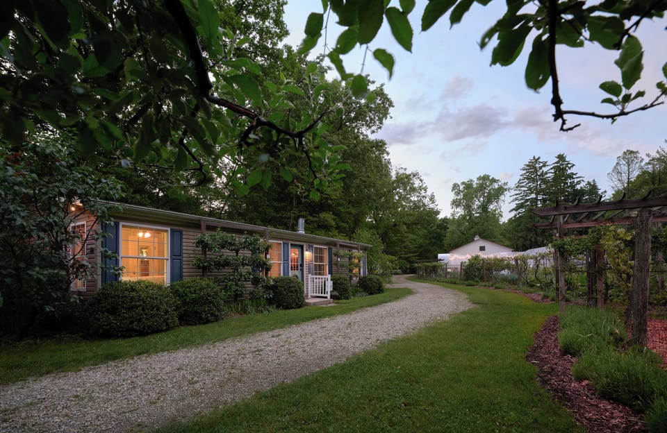 Creekside Cottage- at the edge of the woods and across from our organic farm.