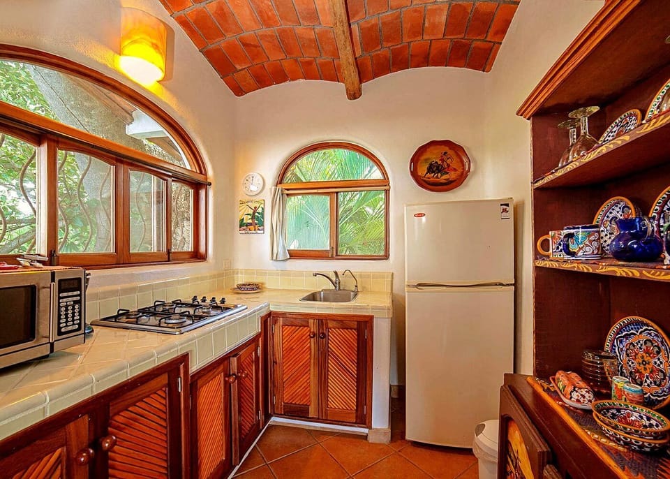 The Casita has a small kitchen with everything you need to enjoy a private meal.