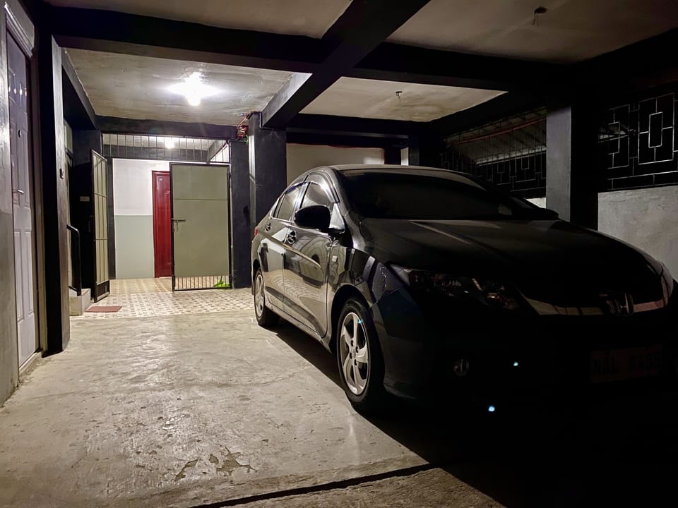 Covered and gated parking area.