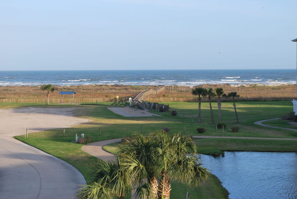 The view to the beach from this unit is fabulous.