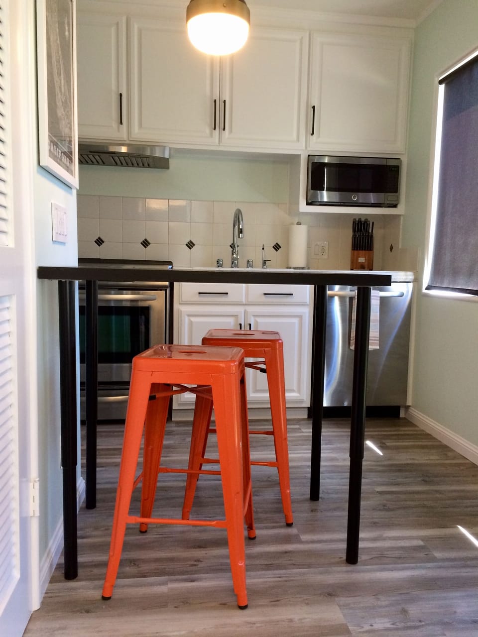 Kitchen counter height table.