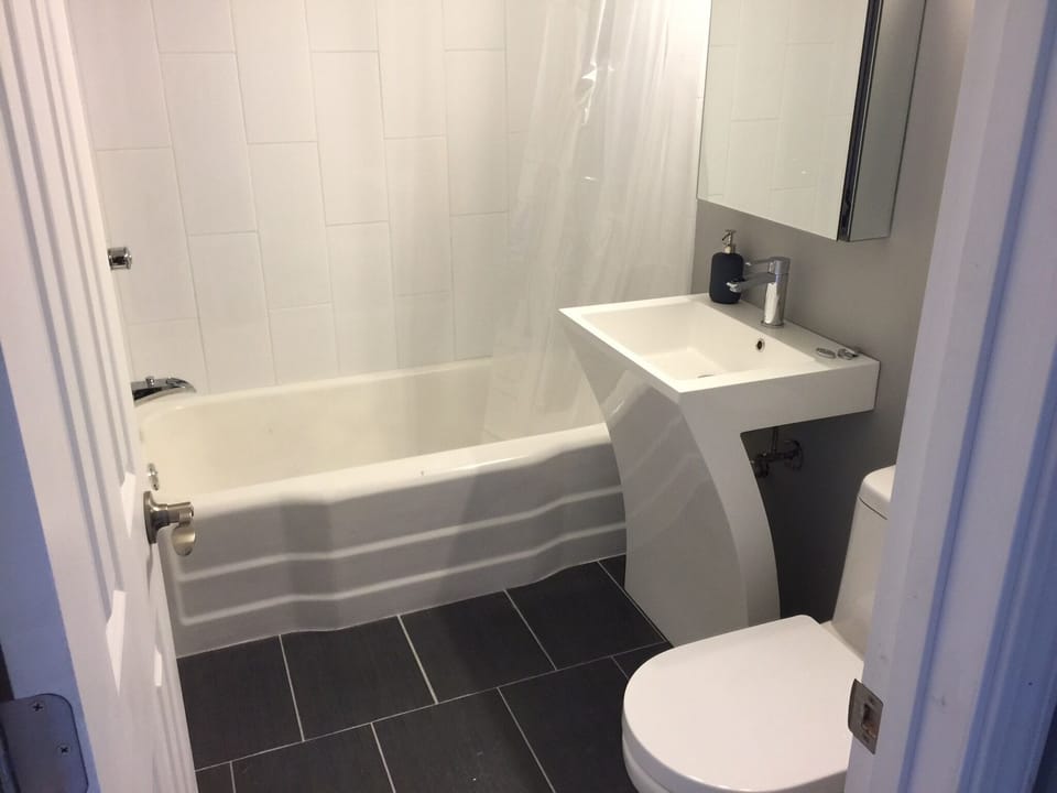 Lower-level bathroom