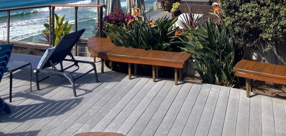 north side of deck with lots of seating