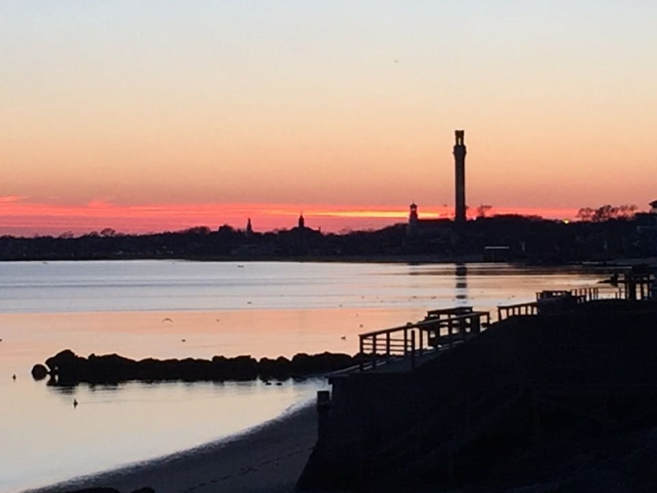 Sunset view of Provincetown from outside the complex