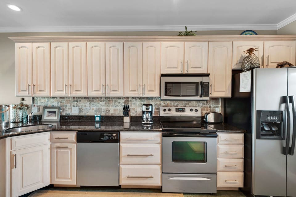 Oven, microwave, toaster, coffee maker