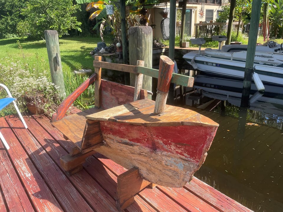 Re-purposed wood boat bench