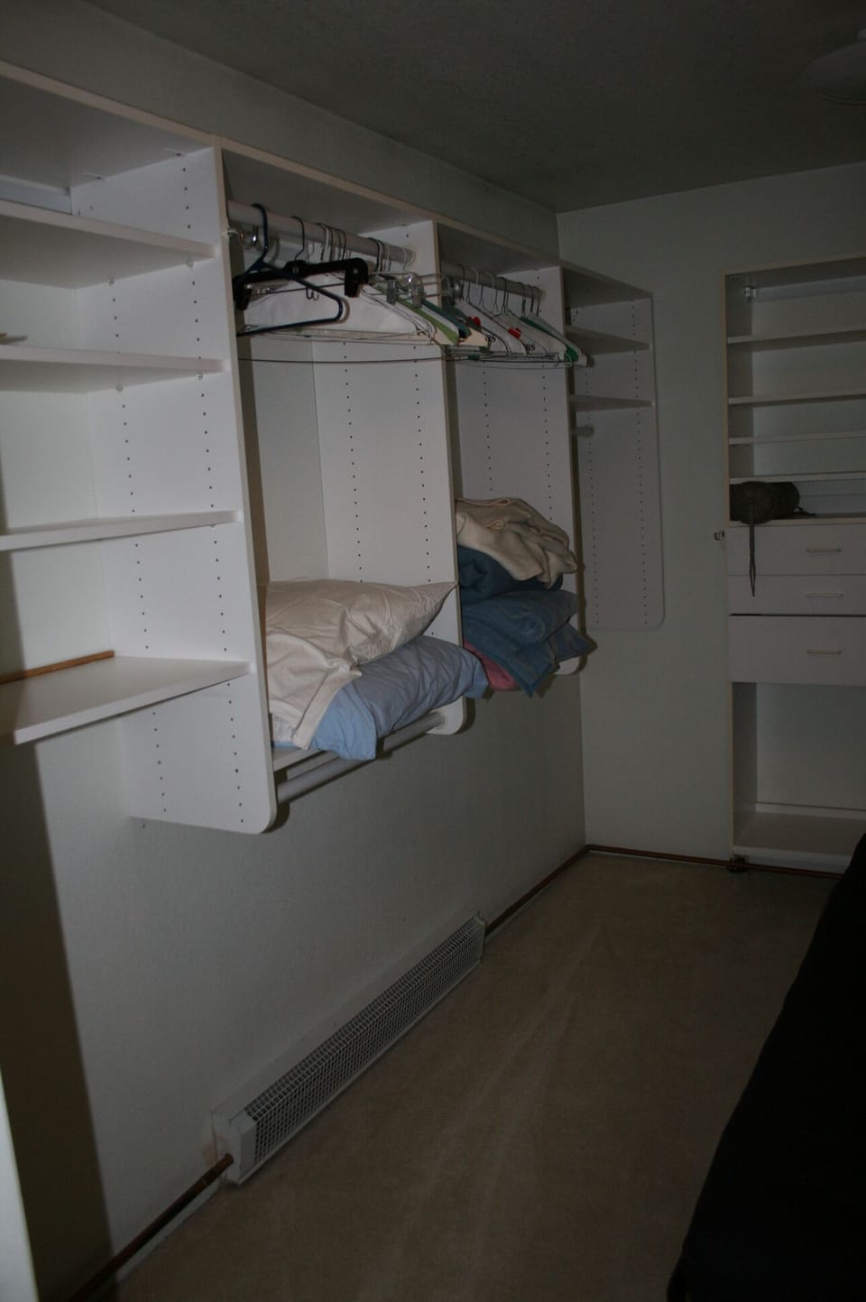 The master closet is huge