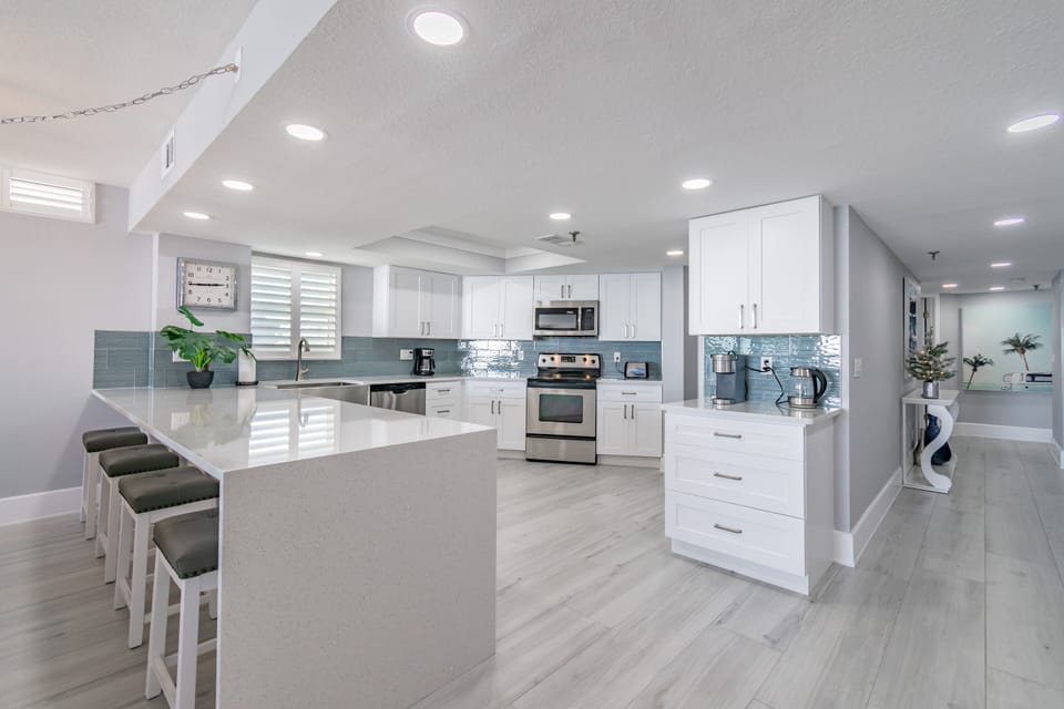Large kitchen with Keurig and regular filter coffee Machine. 