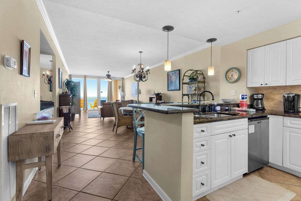 Upscale, clean, open kitchen