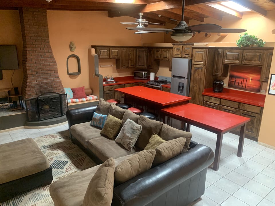 Kitchen, sitting area faces the Sea of Cortez