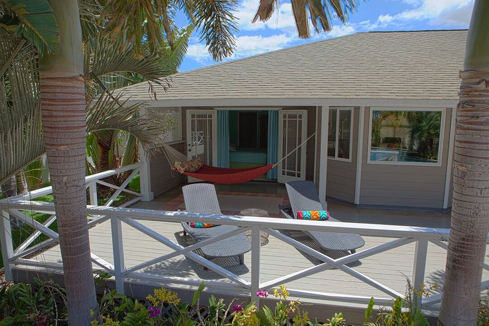 Standing on top of spa, facing home toward master bedroom. 1000 Sq ft lanai.