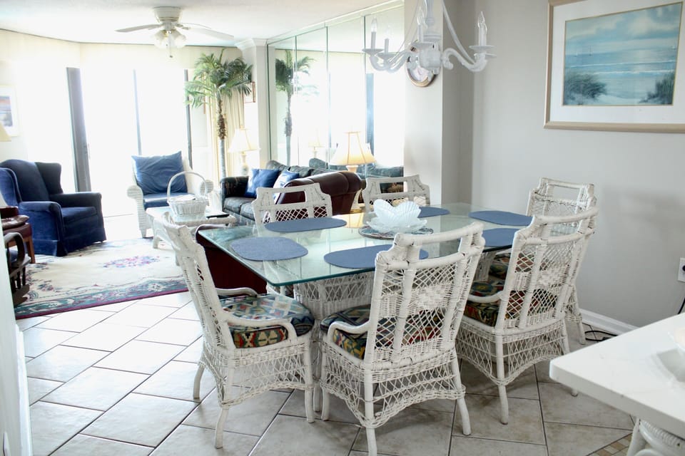 Dining room table and bar stools for every one to enjoy a nice meal