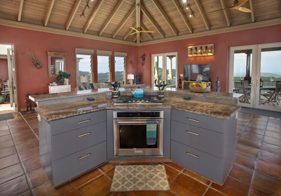 Kitchen island encourages socializing while cooking
