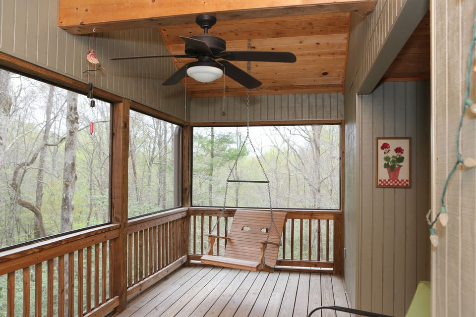 Swing for one  on balcony off Master Bedroom.  Listen to the stream below!