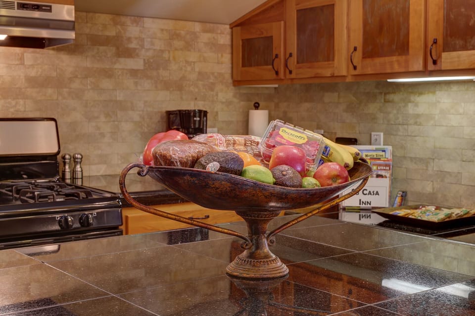 We leave you some fruit and assorted seasonal items to enjoy for your stay.