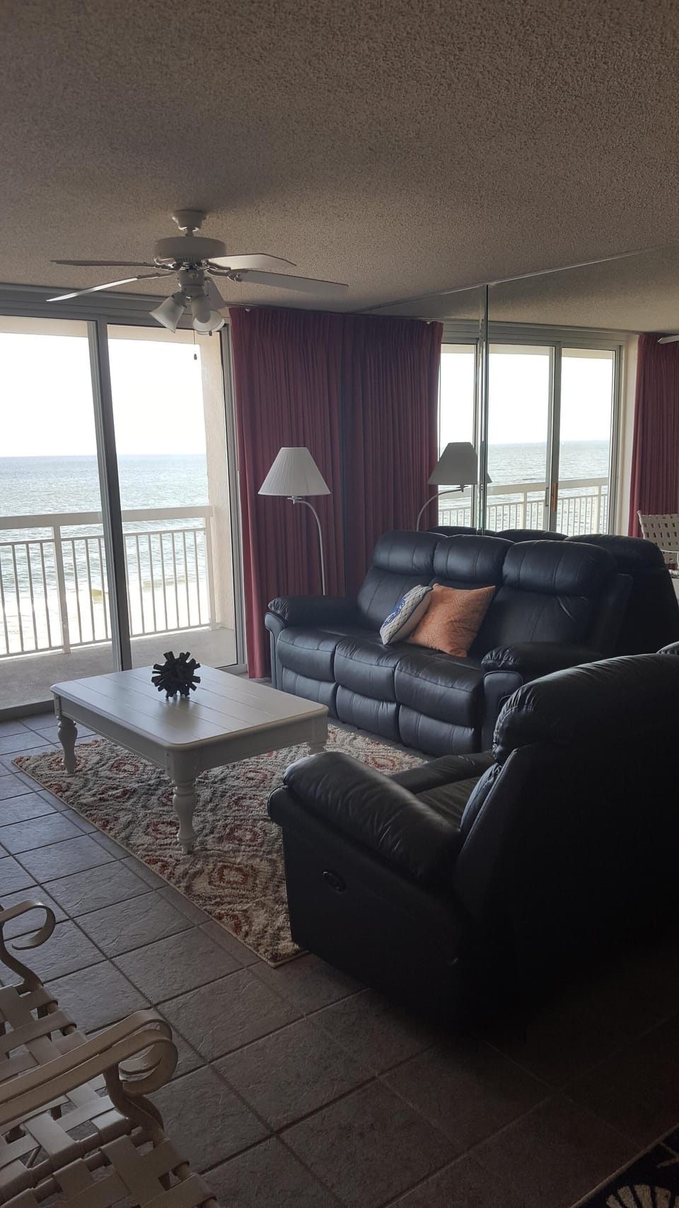 living area looking out to beach