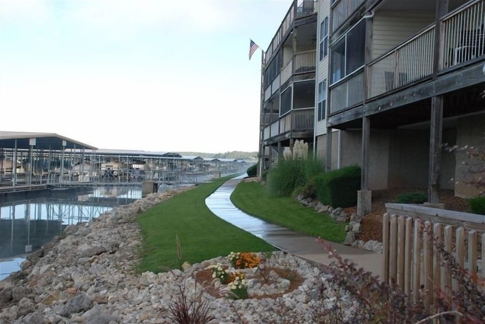 Walk the scenic grounds to the point side pool