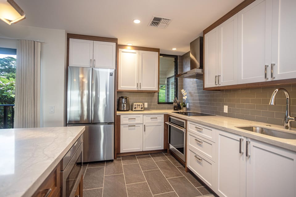 Granite counter tops and all the stainless steel appliances you will need.