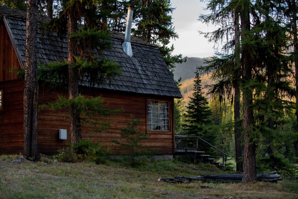 Side of cabin. 