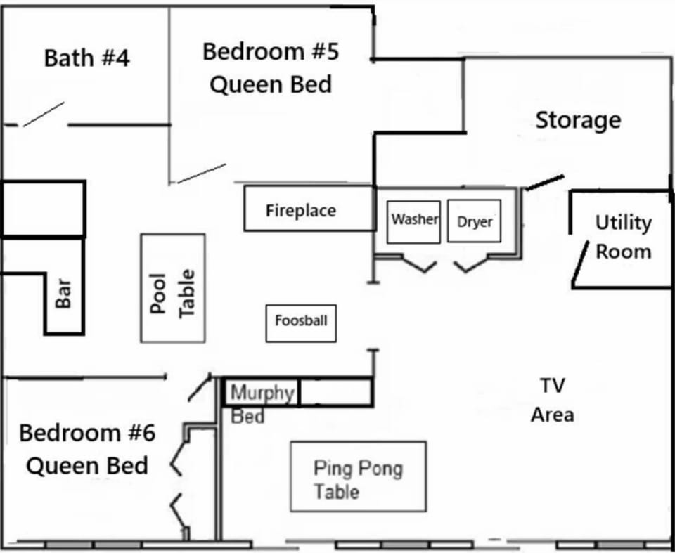 Lower level floor plan