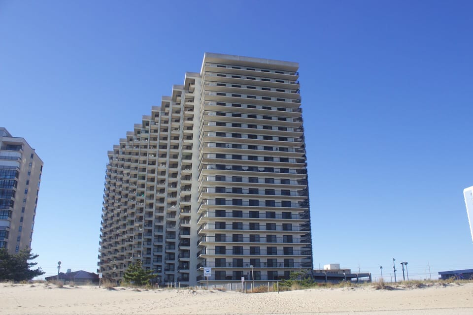 The Seawatch building from the beach! Penthouse unit is on 19 & 20th floors