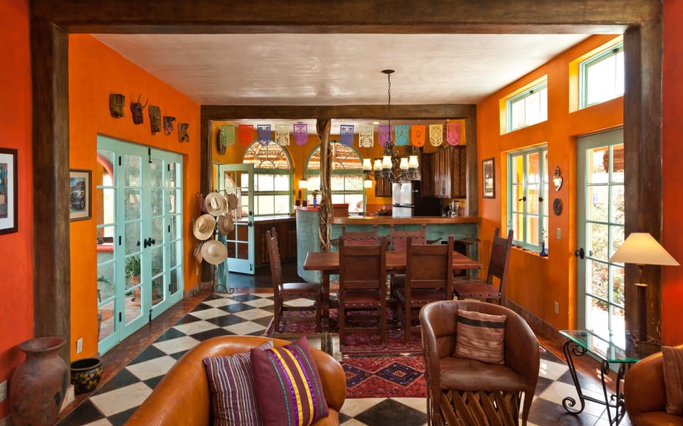 Greatroom with view of dining and kitchen