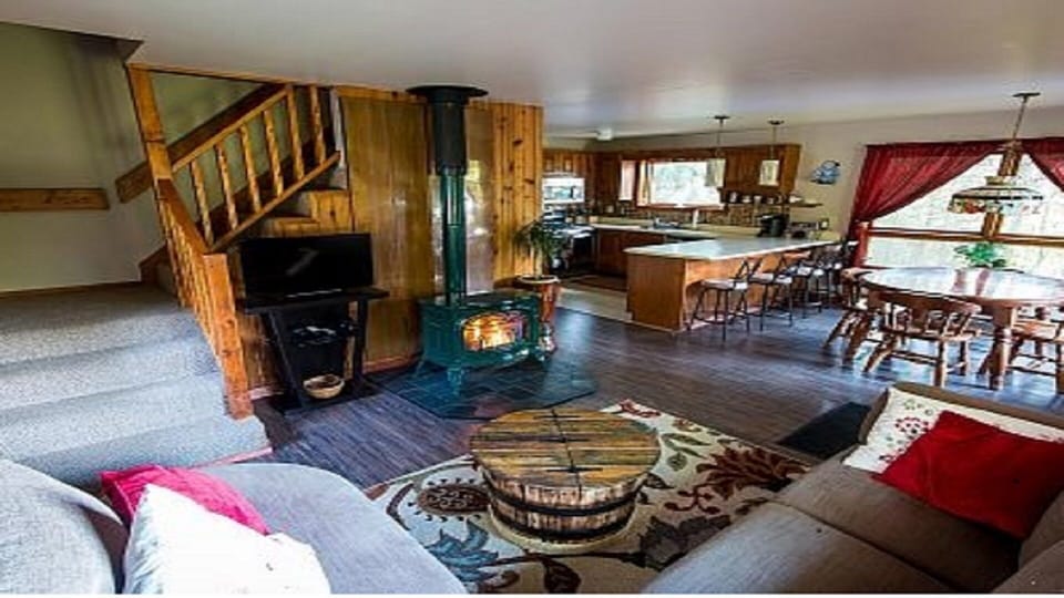 Living room and dining area