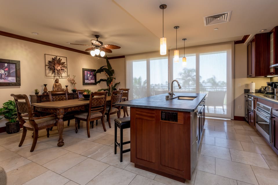 Open concept living area allows families to interact with one another.