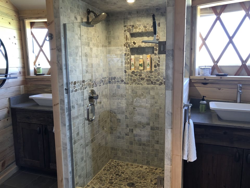 shower in the bathroom