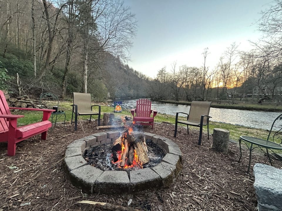 Fire pit on property