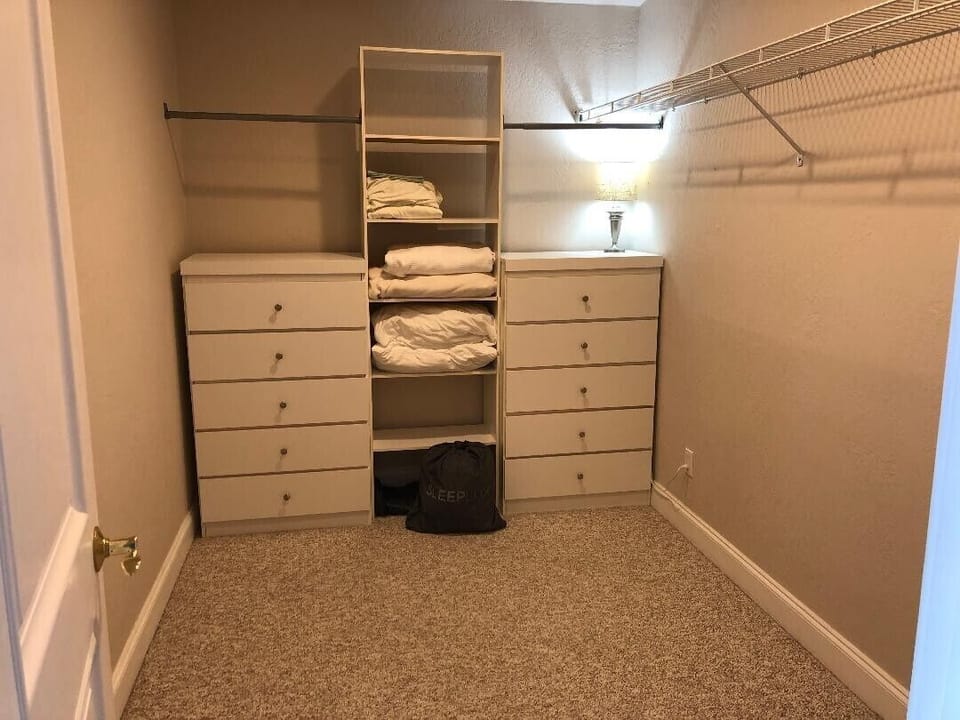 Extra large Closet in Primary Bedroom with Air Mattress - Perfect for Children.